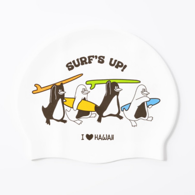 빅웨이브컬렉티브 SURF&#039;S UP PENGUIN SWIM CAP